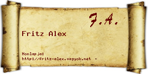 Fritz Alex névjegykártya